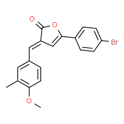 ChemSpider 2D Image | (3E)-5-(4-Bromophenyl)-3-(4-methoxy-3-methylbenzylidene)-2(3H)-furanone | C19H15BrO3