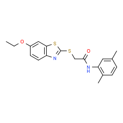 ChemSpider 2D Image | N-(2,5-Dimethylphenyl)-2-[(6-ethoxy-1,3-benzothiazol-2-yl)sulfanyl]acetamide | C19H20N2O2S2