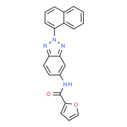 ChemSpider 2D Image | N-[2-(1-Naphthyl)-2H-benzotriazol-5-yl]-2-furamide | C21H14N4O2
