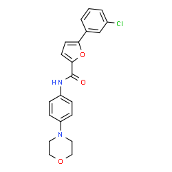 ChemSpider 2D Image | 5-(3-Chlorophenyl)-N-[4-(4-morpholinyl)phenyl]-2-furamide | C21H19ClN2O3