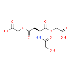 ChemSpider 2D Image | {[(2S)-4-(Carboxymethoxy)-2-(glycoloylamino)-4-oxobutanoyl]oxy}acetic acid (non-preferred name) | C10H13NO10