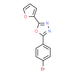 ChemSpider 2D Image | 2-(4-Bromophenyl)-5-(2-furyl)-1,3,4-oxadiazole | C12H7BrN2O2