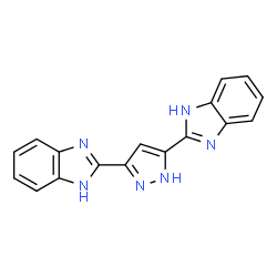 ChemSpider 2D Image | 2,2'-(1H-Pyrazole-3,5-diyl)bis(1H-benzimidazole) | C17H12N6
