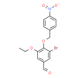 ChemSpider 2D Image | 3-Bromo-5-ethoxy-4-[(4-nitrobenzyl)oxy]benzaldehyde | C16H14BrNO5
