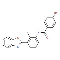 ChemSpider 2D Image | N-[3-(1,3-Benzoxazol-2-yl)-2-methylphenyl]-4-bromobenzamide | C21H15BrN2O2