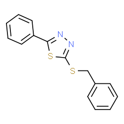 ChemSpider 2D Image | 2-(Benzylsulfanyl)-5-phenyl-1,3,4-thiadiazole | C15H12N2S2