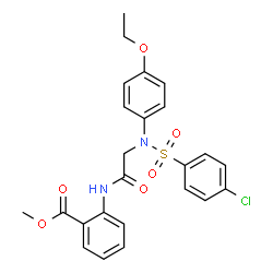 ChemSpider 2D Image | Methyl 2-({N-[(4-chlorophenyl)sulfonyl]-N-(4-ethoxyphenyl)glycyl}amino)benzoate | C24H23ClN2O6S