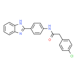 ChemSpider 2D Image | N-[4-(1H-Benzimidazol-2-yl)phenyl]-2-(4-chlorophenyl)acetamide | C21H16ClN3O