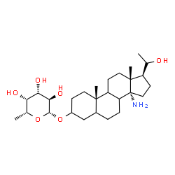 ChemSpider 2D Image | (8xi,9xi,17alpha,20R)-14-Amino-20-hydroxypregnan-3-yl 6-deoxy-beta-D-galactopyranoside | C27H47NO6