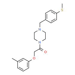 ChemSpider 2D Image | 2-(3-Methylphenoxy)-1-{4-[4-(methylsulfanyl)benzyl]-1-piperazinyl}ethanone | C21H26N2O2S