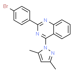 ChemSpider 2D Image | 2-(4-Bromophenyl)-4-(3,5-dimethyl-1H-pyrazol-1-yl)quinazoline | C19H15BrN4