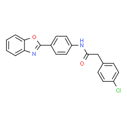 ChemSpider 2D Image | N-[4-(1,3-Benzoxazol-2-yl)phenyl]-2-(4-chlorophenyl)acetamide | C21H15ClN2O2