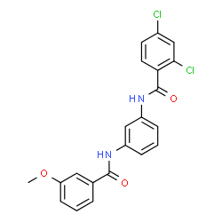 ChemSpider 2D Image | 2,4-Dichloro-N-{3-[(3-methoxybenzoyl)amino]phenyl}benzamide | C21H16Cl2N2O3