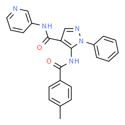 ChemSpider 2D Image | 5-[(4-Methylbenzoyl)amino]-1-phenyl-N-(3-pyridinyl)-1H-pyrazole-4-carboxamide | C23H19N5O2