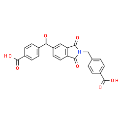 ChemSpider 2D Image | 4-{[5-(4-Carboxybenzoyl)-1,3-dioxo-1,3-dihydro-2H-isoindol-2-yl]methyl}benzoic acid | C24H15NO7