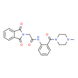 ChemSpider 2D Image | 2-(1,3-Dioxo-1,3-dihydro-2H-isoindol-2-yl)-N-{2-[(4-methyl-1-piperazinyl)carbonyl]phenyl}acetamide | C22H22N4O4
