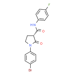 ChemSpider 2D Image | (3R)-1-(4-Bromophenyl)-N-(4-fluorophenyl)-2-oxo-3-pyrrolidinecarboxamide | C17H14BrFN2O2
