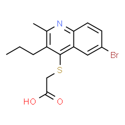 ChemSpider 2D Image | [(6-Bromo-2-methyl-3-propyl-4-quinolinyl)sulfanyl]acetic acid | C15H16BrNO2S