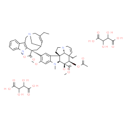 ChemSpider 2D Image | Methyl (3beta,4beta,5alpha,12beta)-4-acetoxy-15-[(12S,14S)-16-ethyl-12-(methoxycarbonyl)-1,10-diazatetracyclo[12.3.1.0~3,11~.0~4,9~]octadeca-3(11),4,6,8,15-pentaen-12-yl]-3-hydroxy-16-methoxy-1-methyl
-6,7-didehydroaspidospermidine-3-carboxylate 2,3-dihydroxysuccinate (1:2) | C53H66N4O20