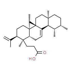 ChemSpider 2D Image | 3-[(1S,2R,4aR,4bS,6aR,9S,10S,10aR,12aR)-2-Isopropenyl-1,4a,4b,6a,9,10-hexamethyl-1,2,3,4,4a,4b,5,6,6a,7,8,9,10,10a,12,12a-hexadecahydro-1-chrysenyl]propanoic acid | C30H48O2