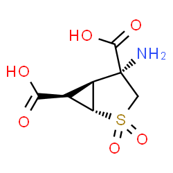 ChemSpider 2D Image | (1S,4R,5S)-4-Amino-2-thiabicyclo[3.1.0]hexane-4,6-dicarboxylic acid 2,2-dioxide | C7H9NO6S