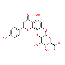 ChemSpider 2D Image | 5-Hydroxy-2-(4-hydroxyphenyl)-4-oxo-3,4-dihydro-2H-chromen-7-yl alpha-L-altropyranosiduronic acid | C21H20O11