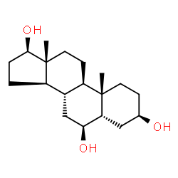 ChemSpider 2D Image | (3alpha,5alpha,6alpha,8alpha,9beta,10alpha,13alpha,14beta,17alpha)-Androstane-3,6,17-triol | C19H32O3