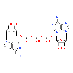 ChemSpider 2D Image | bis[[(2R,4S,5R)-5-(6-aminopurin-9-yl)-3,4-dihydroxy-tetrahydrofuran-2-yl]methoxy-hydroxy-phosphoryl] hydrogen phosphate | C20H27N10O16P3