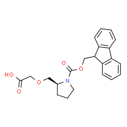 ChemSpider 2D Image | ({(2S)-1-[(9H-Fluoren-9-ylmethoxy)carbonyl]-2-pyrrolidinyl}methoxy)acetic acid | C22H23NO5