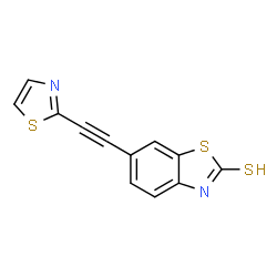 ChemSpider 2D Image | 6-(1,3-Thiazol-2-ylethynyl)-1,3-benzothiazole-2-thiol | C12H6N2S3