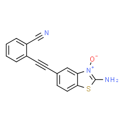 ChemSpider 2D Image | 2-[(2-Amino-3-oxido-1,3-benzothiazol-5-yl)ethynyl]benzonitrile | C16H9N3OS