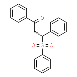 ChemSpider 2D Image | (3R)-1,3-Diphenyl-3-(phenylsulfonyl)-1-propanone | C21H18O3S