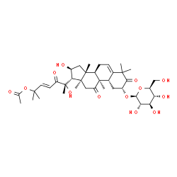 ChemSpider 2D Image | (2R,4S,8beta,9alpha,13alpha,14beta,16beta,17alpha,20S,23E)-2-(beta-L-Glucopyranosyloxy)-16,20-dihydroxy-9,10,14-trimethyl-1,11,22-trioxo-4,9-cyclo-9,10-secocholesta-5,23-dien-25-yl acetate | C38H56O13