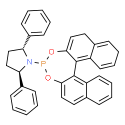 ChemSpider 2D Image | (2R,5R)-1-(1,14-Dihydrodinaphtho[2,1-d:1',2'-f][1,3,2]dioxaphosphepin-4-yl)-2,5-diphenylpyrrolidine | C36H30NO2P
