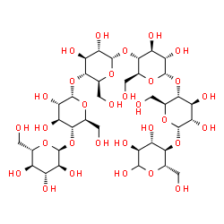 ChemSpider 2D Image | alpha-L-Glucopyranosyl-(1->4)-alpha-L-glucopyranosyl-(1->4)-alpha-L-glucopyranosyl-(1->4)-alpha-L-glucopyranosyl-(1->4)-alpha-L-glucopyranosyl-(1->4)-L-glucopyranose | C36H62O31