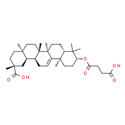ChemSpider 2D Image | (3alpha,5beta,8alpha,10alpha,13alpha,14beta,17alpha,18alpha)-3-[(3-Carboxypropanoyl)oxy]olean-9(11)-en-29-oic acid | C34H52O6