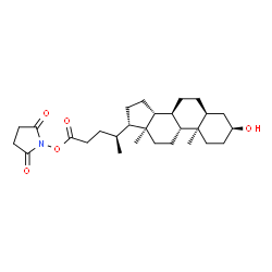 ChemSpider 2D Image | 1-{[(3beta,5alpha,8alpha,9beta,10alpha,13alpha,14beta,17alpha,20S)-3-Hydroxy-24-oxocholan-24-yl]oxy}-2,5-pyrrolidinedione | C28H43NO5