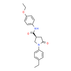 ChemSpider 2D Image | (3S)-N-(4-Ethoxyphenyl)-1-(4-ethylphenyl)-5-oxo-3-pyrrolidinecarboxamide | C21H24N2O3