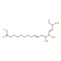 ChemSpider 2D Image | Methyl (9E,14E)-12,13,16-trihydroxy-9,14-octadecadienoate | C19H34O5