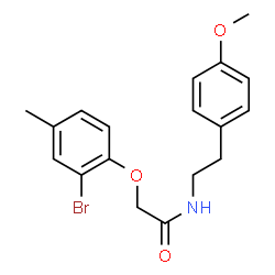 ChemSpider 2D Image | 2-(2-Bromo-4-methylphenoxy)-N-[2-(4-methoxyphenyl)ethyl]acetamide | C18H20BrNO3