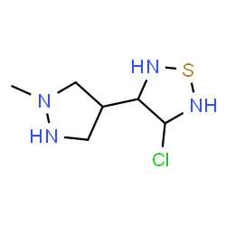 ChemSpider 2D Image | 3-Chloro-4-(1-methyl-4-pyrazolidinyl)-1,2,5-thiadiazolidine | C6H13ClN4S