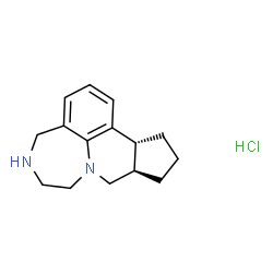 ChemSpider 2D Image | (9aR,12aR)-4,5,6,7,9,9a,10,11,12,12a-Decahydrocyclopenta[c][1,4]diazepino[6,7,1-ij]quinoline hydrochloride (1:1) | C15H21ClN2