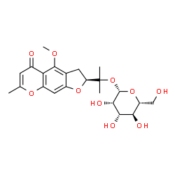ChemSpider 2D Image | 2-[(2S)-4-Methoxy-7-methyl-5-oxo-2,3-dihydro-5H-furo[3,2-g]chromen-2-yl]-2-propanyl beta-D-mannopyranoside | C22H28O10