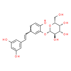 ChemSpider 2D Image | 5-[(E)-2-(3,5-Dihydroxyphenyl)vinyl]-2-hydroxyphenyl beta-D-galactopyranoside | C20H22O9