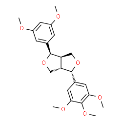 ChemSpider 2D Image | (1R,3aS,4S,6aR)-1-(3,5-Dimethoxyphenyl)-4-(3,4,5-trimethoxyphenyl)tetrahydro-1H,3H-furo[3,4-c]furan | C23H28O7