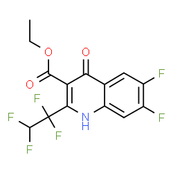 ChemSpider 2D Image | Ethyl 6,7-difluoro-4-oxo-2-(1,1,2,2-tetrafluoroethyl)-1,4-dihydro-3-quinolinecarboxylate | C14H9F6NO3