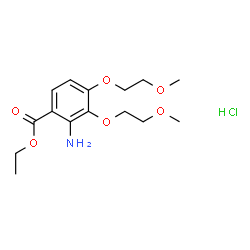 ChemSpider 2D Image | Ethyl 2-amino-3,4-bis(2-methoxyethoxy)benzoate hydrochloride (1:1) | C15H24ClNO6