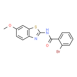 ChemSpider 2D Image | 2-Bromo-N-(6-methoxy-1,3-benzothiazol-2-yl)benzamide | C15H11BrN2O2S