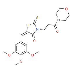 ChemSpider 2D Image | (5E)-3-[3-(4-Morpholinyl)-3-oxopropyl]-2-thioxo-5-(3,4,5-trimethoxybenzylidene)-1,3-thiazolidin-4-one | C20H24N2O6S2