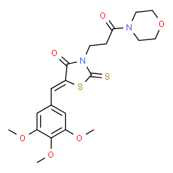 ChemSpider 2D Image | (5Z)-3-[3-(4-Morpholinyl)-3-oxopropyl]-2-thioxo-5-(3,4,5-trimethoxybenzylidene)-1,3-thiazolidin-4-one | C20H24N2O6S2
